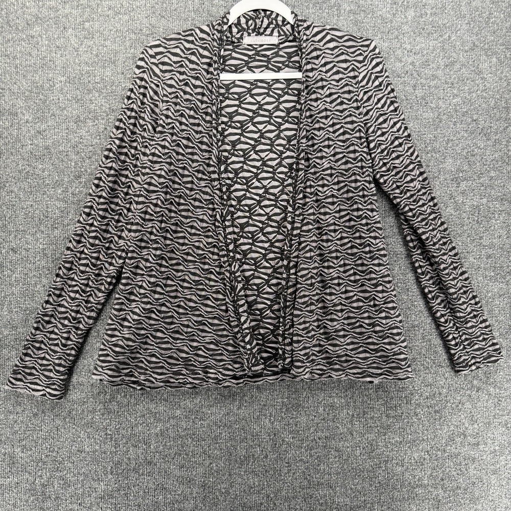 Cut Loose Cardigan Top Womens S Black Gray Open Front Lagenlook Casual Layer